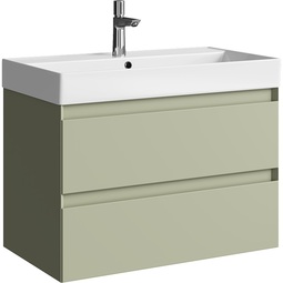 Тумба с раковиной Aqwella Geometria 80 зеленый шалфей 2 ящика