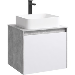 Тумба с раковиной Aqwella Mobi 60 бетон светлый/белый