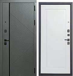 Входная дверь Атриум Ника Темно-зеленый/Белый