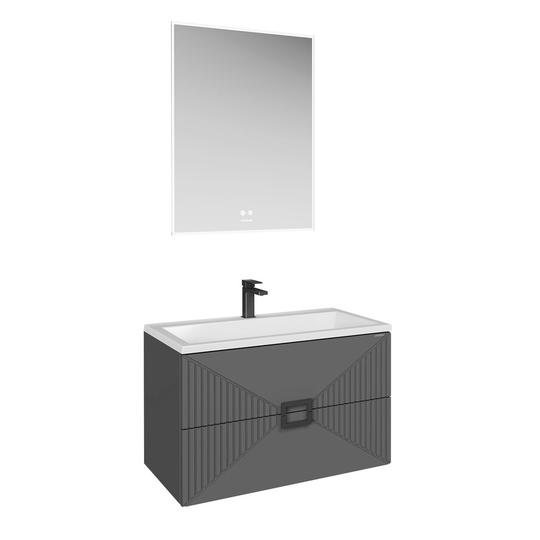Комплект мебели для ванной Grossman Луксор 100 графит матовый