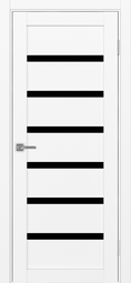 Межкомнатная дверь OPorte Турин 507 Белый снежный стекло лакобель черное