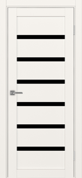 Межкомнатная дверь OPorte Турин 507 Бежевый стекло лакобель черное