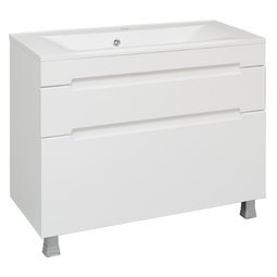 Тумба с раковиной Aqua de Marco Olivia 100 белая напольная 2 ящика
