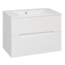 Тумба с раковиной Aqua de Marco Olivia 80 белая подвесная 2 ящика