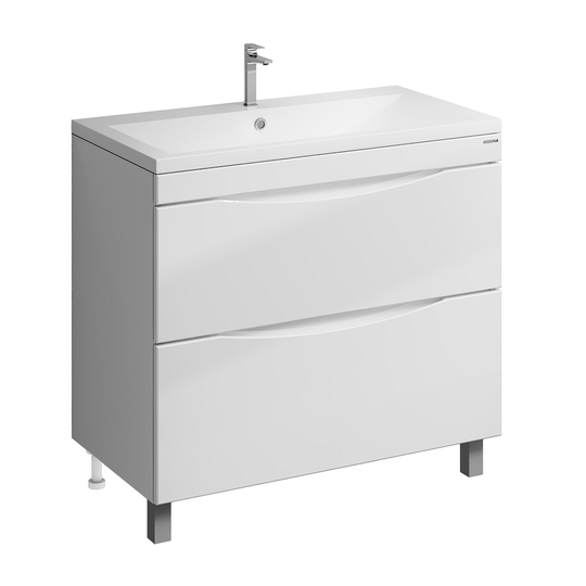 Тумба с раковиной Grossman Виста 90 белый глянец напольная