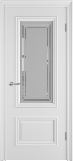 Межкомнатная дверь VFD Antique 2 Polar стекло сатин с алмазной гравировкой crystal cloud L