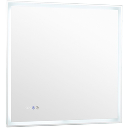 Зеркало Aquanet Оптима 80 белый матовый с часами и подсветкой