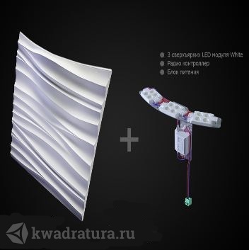 Гипсовые 3D Панели Artpole Silk2 Led White